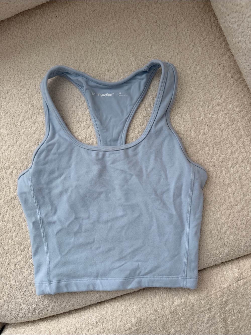 Aritzia Light Blue Racerback Sports Crop